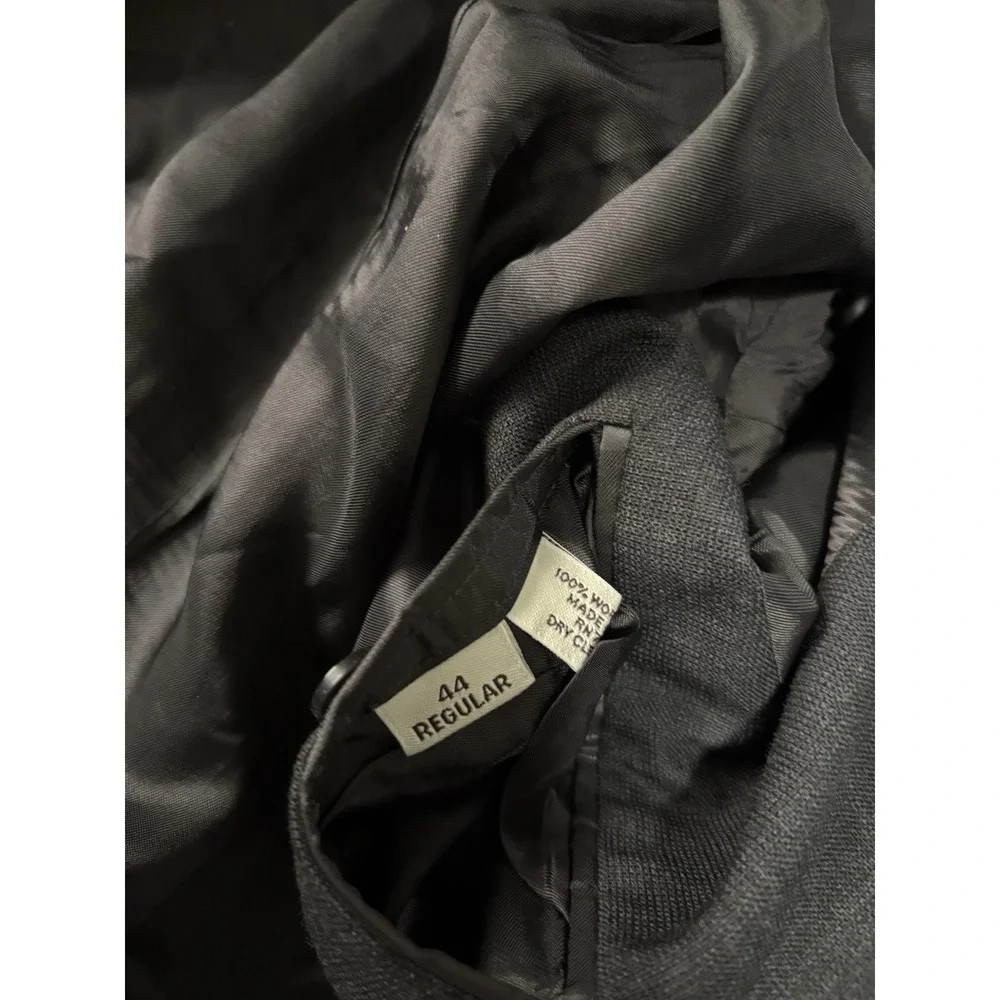 Pronto Uomo Mens Charcoal Gray‎ Wool Sport Blazer Jacket Size 44R Italy